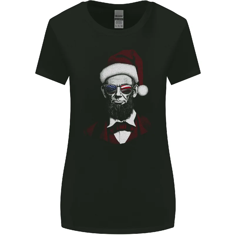 Christmas Abraham Lincoln President Womens Wider Cut T-Shirt Elegant Classic Vintage Christmas Abraham Lincoln President Womens Wider Cut T-Shirt Elegant Classic Vintage