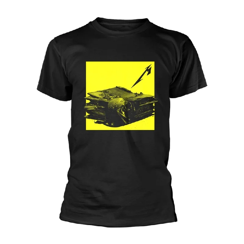 Metallica | Official Band T-Shirt | Burnt Vinyl (Back Print) Zippered Buttoned Snapped Metallica | Official Band T-Shirt | Burnt Vinyl (Back Print) Zippered Buttoned Snapped