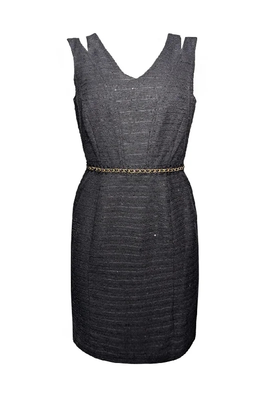 Tweed Dress With Fake Chain