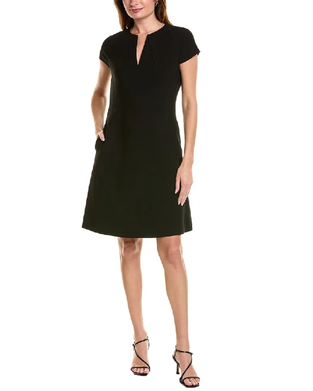 Elie Tahari Dart Neck A-Line Dress
