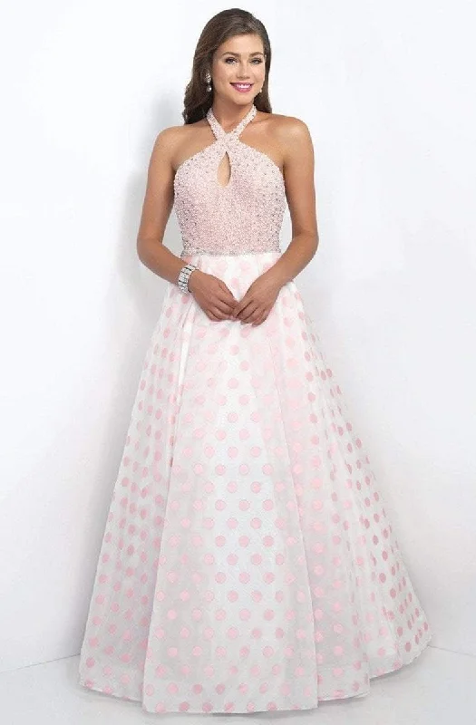 Blush by Alexia Designs - 5516SC Keyhole Cutout Polkadot A-Line Dress