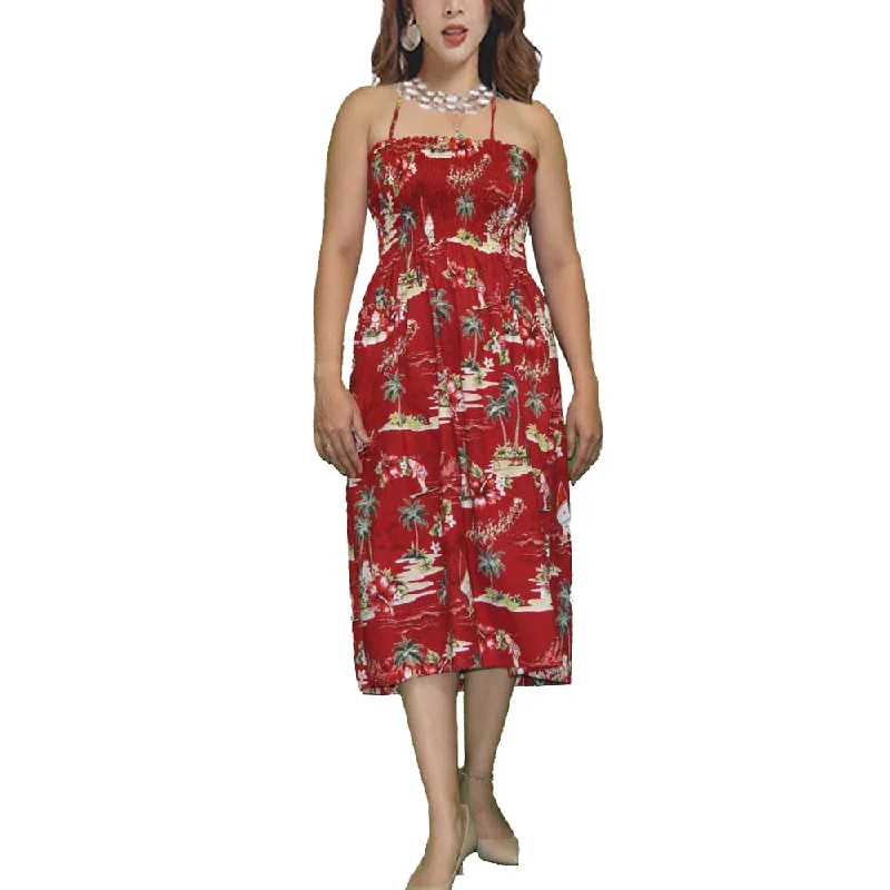 Christmas Tube Top Hawaiian Dress