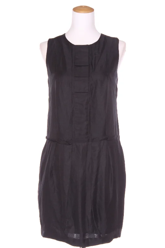 COUNTRY ROAD - Linen + silk dress! 8-10
