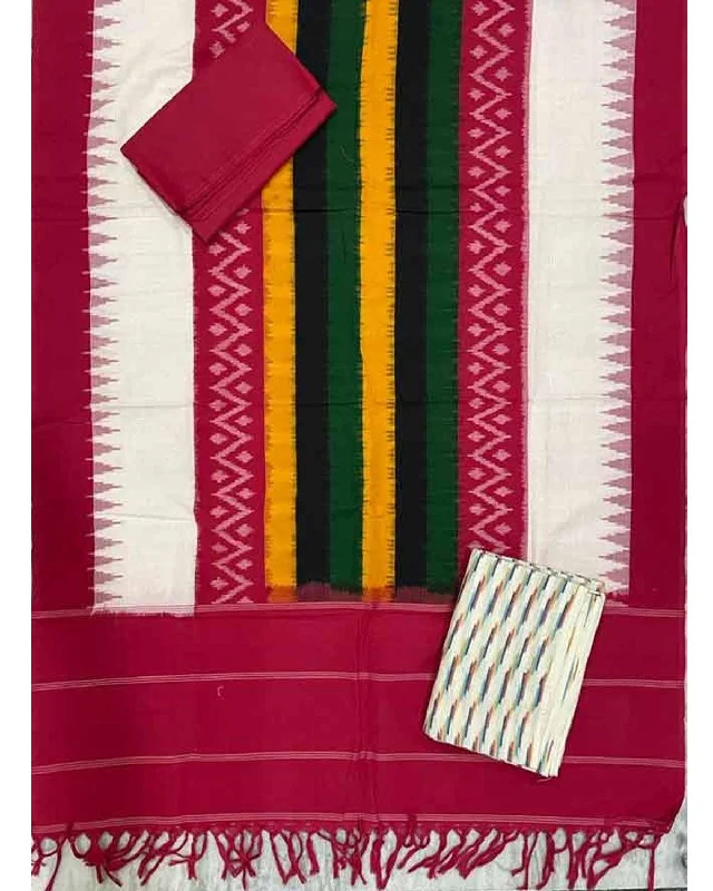 DOUBLE IKAT COTTON MULTI COLOR DRESS MATERIAL - C60