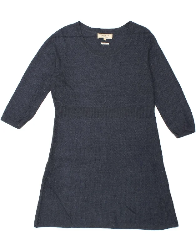 FAT FACE Womens 3/4 Sleeve Jumper Dress UK 16 Large Navy Blue Acrylic