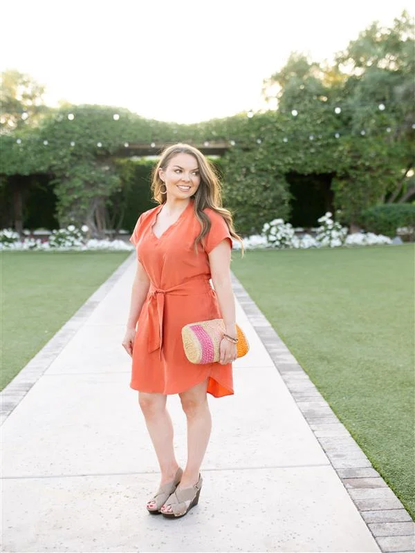 Hailey Smocked Back Dress - Papaya