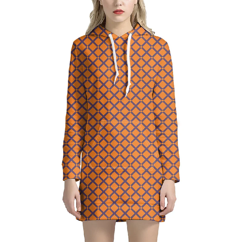 Halloween Cross Pattern Print Pullover Hoodie Dress