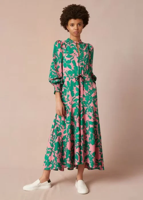 ME+EM "Shadow Leaf" Balloon Sleeve Dress