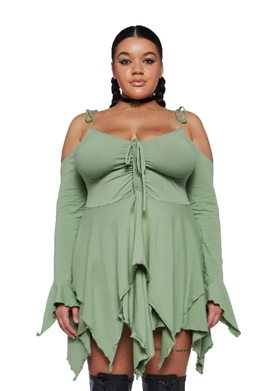 Plus F Is For Fairies ® Handkerchief Dress - Sage