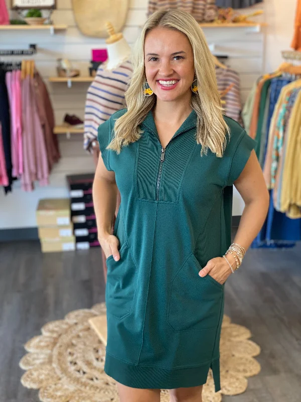 Travel Day Dress - Hunter Green